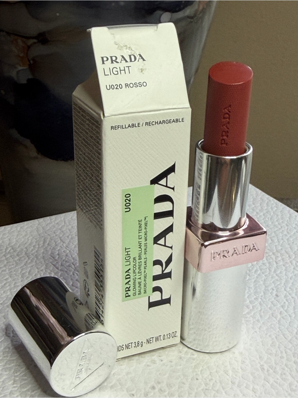 Prada Light Refillable Lipstick U020 Rosso - NEW - Picture 2 of 5